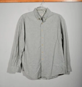 L.L. Camicia Chambray manica lunga con bottoni Bean 100% cotone verde salvia taglia L - Foto 1 di 3