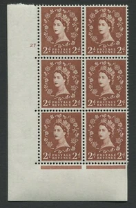 QEII SGS S40 Wmk Crowns Cream Paper 1958 2d Cyl/27 no dot Blk/6 Perf A(E/I) MNH  - Picture 1 of 3