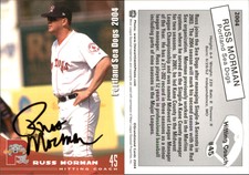 Russ Morman Signed 2004 Grandstand Portland Sea Dogs #NNO Card Auto AU