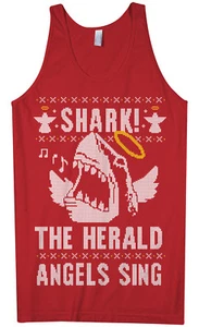 ¡Tiburón! Camiseta sin mangas The Herald Angels Sing para hombre regalo de Navidad - Imagen 1 de 7