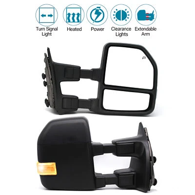 Tow Mirrors Power Turn Signal Fits 2003-2007 Ford F250 F350 F450 F550 SD LH RH - Image 1 of 4