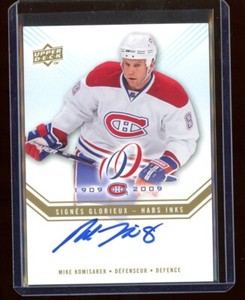 2008-09 UD Montreal Canadiens Centennial Habs INKS #MI  Mike Komisarek  *13852