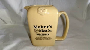 VTG YELLOW MAKERS MARK KENTUCKY BOURBON WHISKEY PROMO WATER PITCHER PUB JUG - Picture 1 of 6