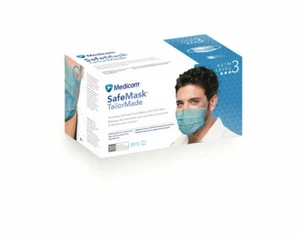 Medicom 2072 SafeMask TailorMade Earloop Face Masks Blue ASTM Level 3 50/Bx - Picture 1 of 1