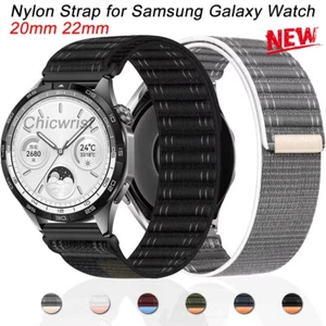 Bracelet de montre 20/22 mm pour Samsung Galaxy Watch 7 6 5 4 bracelet boucle sport nylon tissé - Photo 1 sur 14