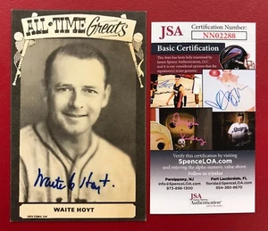 Waite Hoyt Signed All-Time Greats Postcard JSA Certified HOF NY Yankees RARE! - Picture 1 of 5