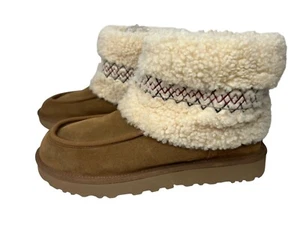 UGG Damen 11 Chestnut Mini Braid Wildleder Lammfell Stiefel 1148930 CHE - Bild 1 von 10