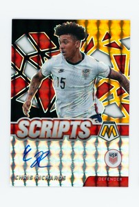 2022 Chris Richards Panini Mosaic Black/Gold Refractor USMNT Autographed 7/8