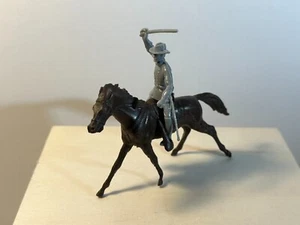 Marx 54mm recast 1950's Civil War Confederate Cavalry soldier on horse. - Picture 1 of 1