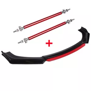 Alerón labial delantero rojo divisor + puntales para Subaru WRX Legacy Impreza - Imagen 1 de 10