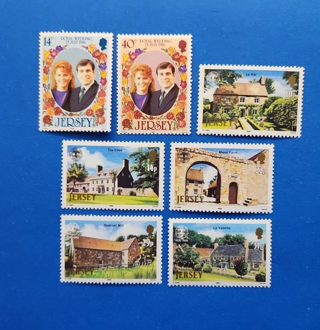Jersey Stamps, Scott 399-405 Complete Sets MNH Cover