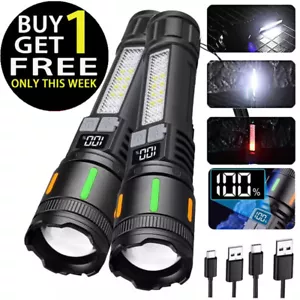 Most Powerful 99000000LM LED Military Torch USB Rechargeable Tactical Flashlight - Picture 1 of 23