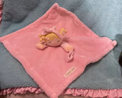 Mantas y más allá Bebé Muñeca Rosa y Rosa Arcos de Satén Manta de Seguridad Lovey Nunu Foto 1 de 4