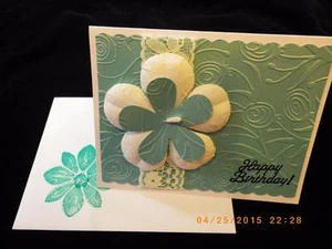 Handmade HAPPY BIRTHDAY Card Using Stampin Up & Darice  Embossed  Vintage Lace - Picture 1 of 1