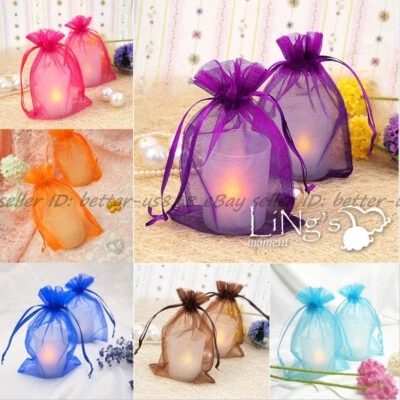 20-200 Piezas Bolsas de Caramelos de Organza Boda Fiesta Favor Regalo Joyería Bolsa Transparente Decoración Foto 1 de 4