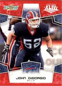2008 Score Super Bowl XLIII Buffalo Bills Football Card #35 John DiGiorgio
