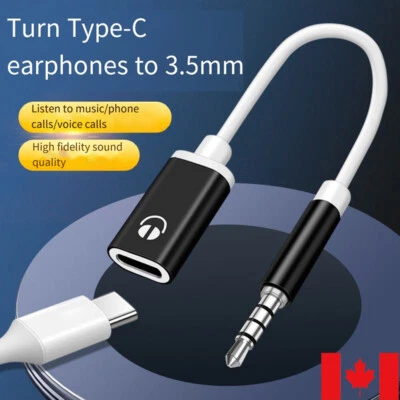1pcs 3.5mm Male to Type-c Female Headphone Converter Flat Lap Analog Round D - Image 1 of 4