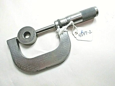 Micrometer, Starrett 1 - 2" Machinists Micrometer, Steel Faces, Pat. 12-10-1907 - Image 1 of 4