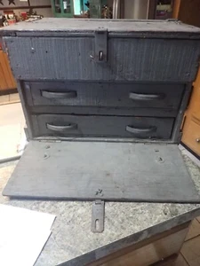 Vintage 2 Drawer Wood Machinist Chest Tool Box handmade - restore/repair - Picture 1 of 14