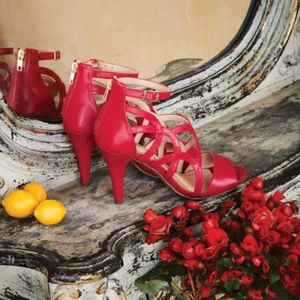 Strappy Day To Night Sandals - Red - Parties, Weddings, Work - Size 7 - Picture 1 of 1