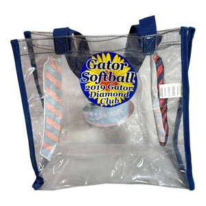 Clear Gator Softball Tote Bag Stadium Blue Handles & Florida Gators Logo Tie - Picture 1 of 9