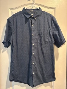 Camicia Hawker Rye slim fit uomo XL blu triangolo geometrico manica corta bottoni - Foto 1 di 9