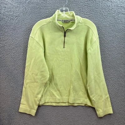 Tommy Bahama Sweater Womens Large Lime Green 1/4 Zip Pullover Long Sleeve Ladies - Image 1 of 4
