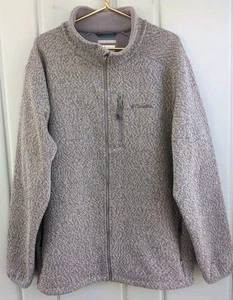 Columbia Rebel Ravine Giacca Pile Uomo XL Grigio X-Large Full Zip Tasche Maglia - Foto 1 di 9