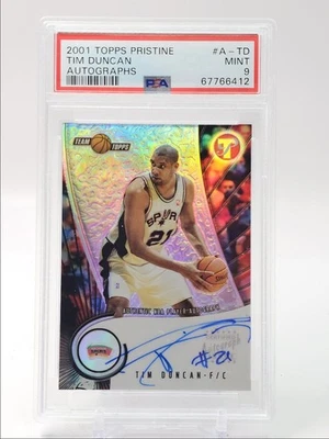 TIM DUNCAN 2001-02 TOPPS PRÍSTINO EQUIPO TOPPS REFRACTOR AUTOMÁTICO PSA 9 Q5775 Foto 1 de 2