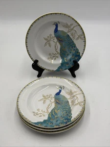 4- Platos de aperitivo de jardín de pavo real 222 quinta porcelana - Imagen 1 de 3