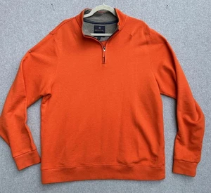 Brooks Brothers Sweater Herren Large Orange Quarter Zip Pullover gesticktes Logo - Bild 1 von 8