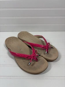 Vionic Damengröße 9,5 rosa Bella Schleife Flip-Flop Sandalen Lackleder - Bild 1 von 5