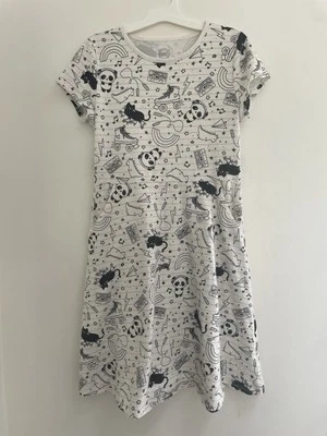 Vestido Wonder Nation Niños Niñas Cuaderno Doodle Calce y Acampanado Manga Corta Blanco L Foto 1 de 4