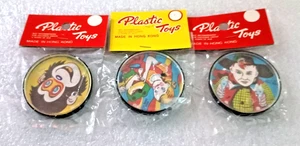 3 Groschenladen Geschicklichkeit Puzzle Spielzeug Affe Cowboy Kunststoff Hongkong 1960er Neu aus altem Lagerbestand neu - Bild 1 von 6