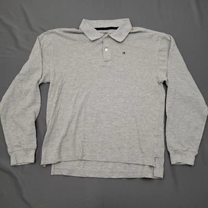Tommy Hilfiger Shirt Jugend Jungen L Langarm Polokragen Strickpullover grau - Bild 1 von 13
