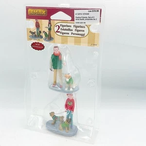 Lemax Set of 2 Festive Friends Christmas Figurines Dog Walking - Picture 1 of 7