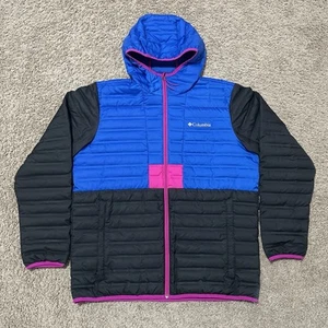 Columbia Jacke Damen Large blau pink Colorblock 650 Daunenfüllung Puffer Ski - Bild 1 von 8