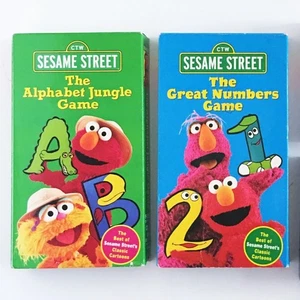 Lot 2 Vtg SESAME STREET The Alphabet Jungle & Great Numbers Game VHS Tape 1998 - Picture 1 of 3