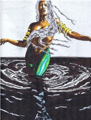 Diosa concepto original arte tinta ilustración para webcomic Return of the Master Foto 1 de 2