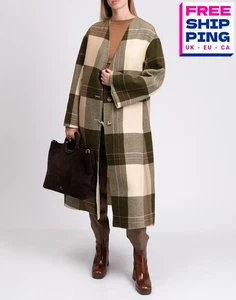 RRP€3580 ETRO Wool Flannel Coat IT42 US6 UK10 M Checked Tie Belt Made in Italy - Picture 1 of 11