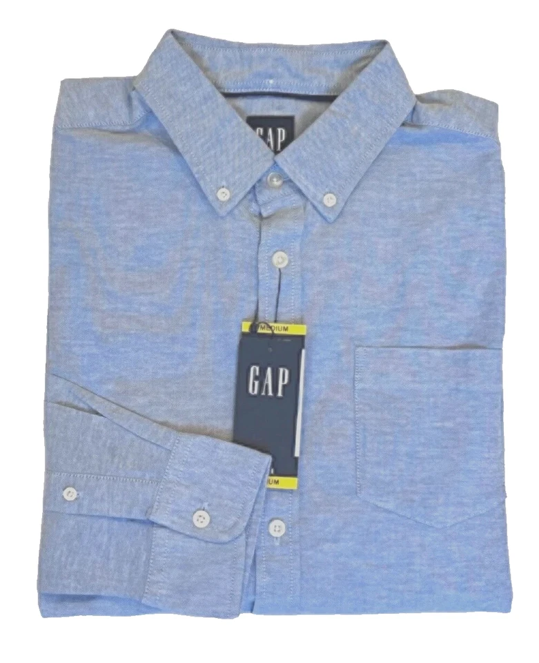 Men's GAP Blue Medium Button Up Long Sleeve Oxford Shirt