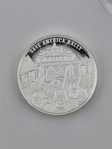 Save America March Jan 6th Trump Limited Edition 1 Troy Oz Silver Round 999 Fine - Bild 1 von 3