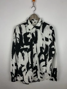 RRP$700 ALEXANDER MCQUEEN Men's Graffiti Print Long Sleeve Shirt Sz 16 Large:S/M - Picture 1 of 19