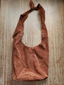 Free People Leder Schultertasche lässig Wildleder Hobo Handtasche - Bild 1 von 5