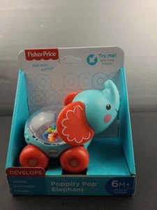 Fisher Price Poppity Pop Elephant Infant to Toddler Rolling Toy /Develops NEW - Picture 1 of 1