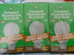 6xBell Compact Flourescent Light Bulbs 9W ES - Picture 1 of 3