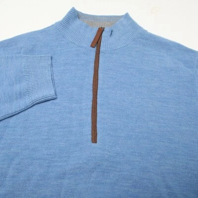 Jim Nantz Vineyard Vines Sweater Men 2XL XXL Blue 1/4 Zip Pullover Wool Cashmere - Image 1 of 4