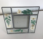 Carr Glass Picture Frame Pressed Flowers Lead Floral Dried Collectible Photo!