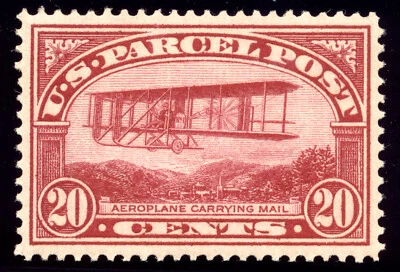 US Q8 20c Parcel Post 1913 Aeroplane Carrying Mail VF-XF unused OG LH - Image 1 of 2