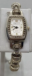 NEW GENEVA Ladies Watch Fresh Battery Fancy Silver Heart Link Band Toggle Close - Picture 1 of 8